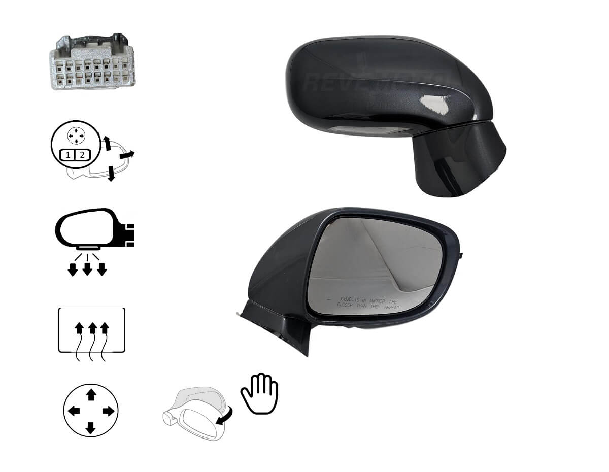 2009 Lexus ES350 Passenger Side View Mirror, Without Signal, With Memory, With Puddle Lamp, Without Blind Spot Detection, Heated, Power Mirror, Manual Folding, PaintedSmoky Granite Mica (1G0)