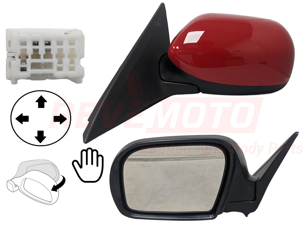 2010 Subaru Impreza Side View Mirror Painted Lightning Red (C7P), Left, Driver-side, Sedan,Wagon, Except WRX, Non-Heated, Power, Manual Folding 91036FG090
