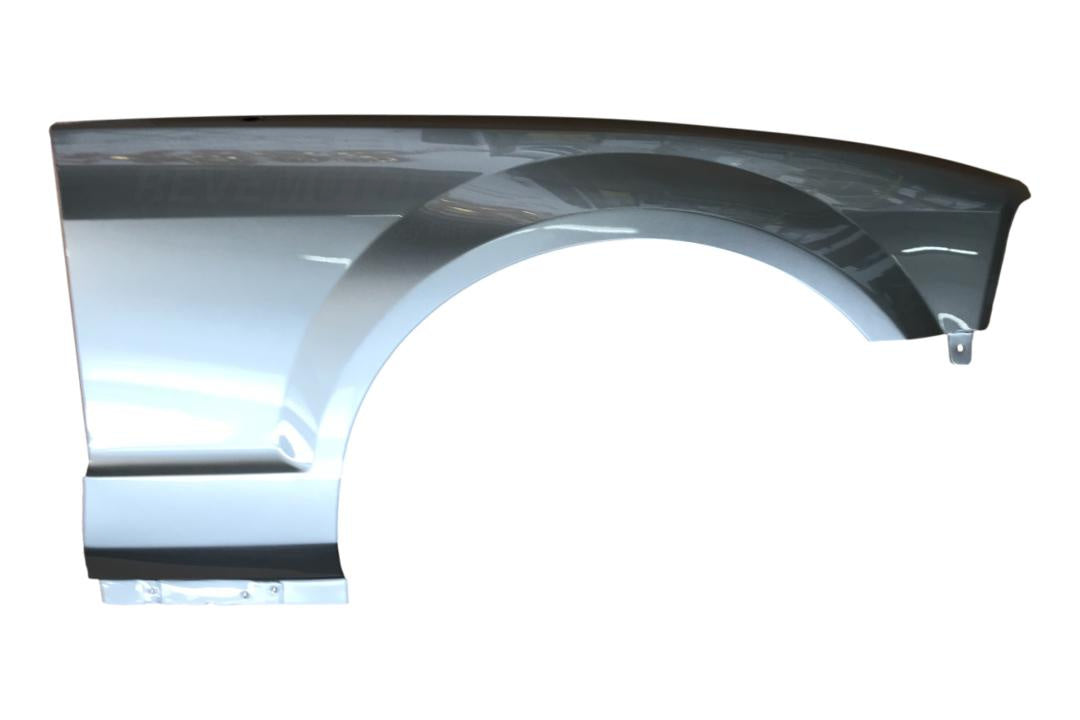 2009 FordMustang Fender Painted Right Passenger-Side Vapor Silver Metallic (ZY) 5R3Z16005AA FO1241245 ReveMoto Painted Auto Parts Replacement