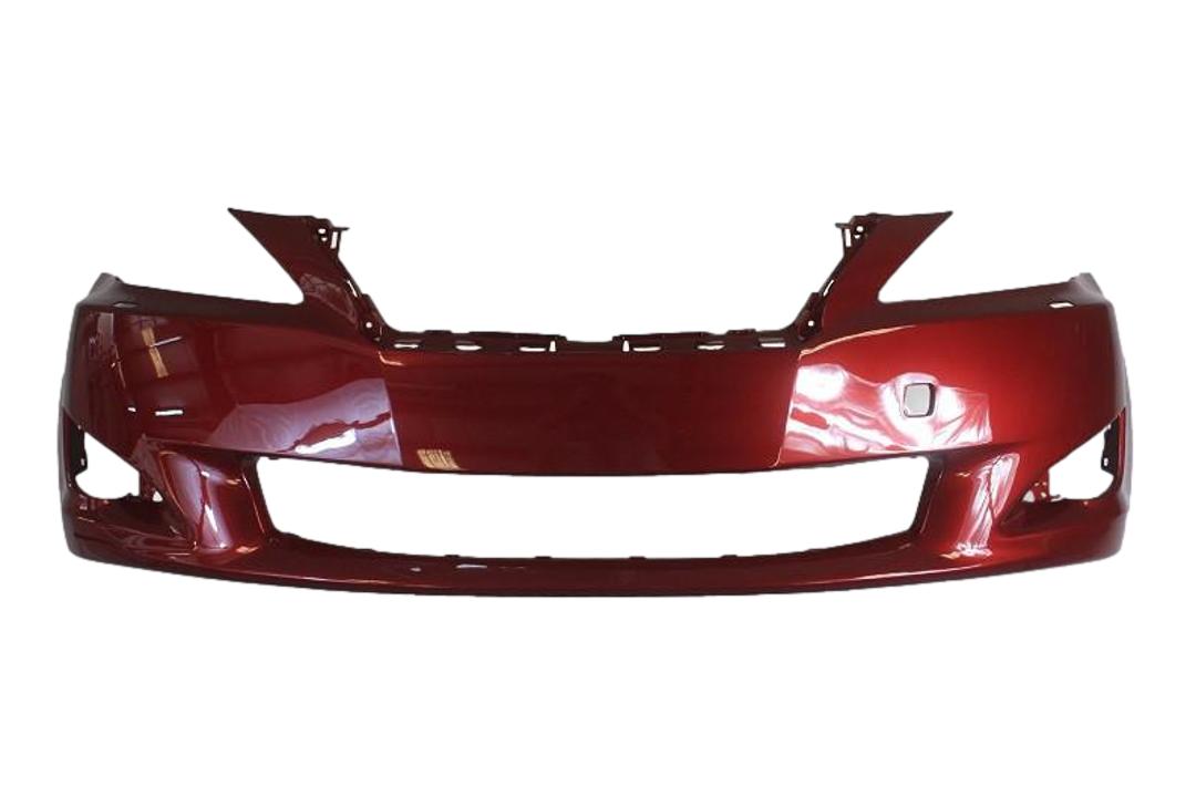 2009-2010 Lexus IS350 Front Bumper Painted_Matador_Red_Mica_3R1_(Sedan) WITH: HL Washer Holes | WITHOUT: Park Assist Sensor Holes, Pre-Collision_ 5211953947_ LX1000187