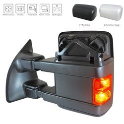 2010-2016 Ford F250-F350 Driver Side Door Mirror (Heated; Dual Glass; w-Memory; w-Turn Signal; w-Side Marker Light; Tow Type; Power Telescoping; Power Fold)FO1320492