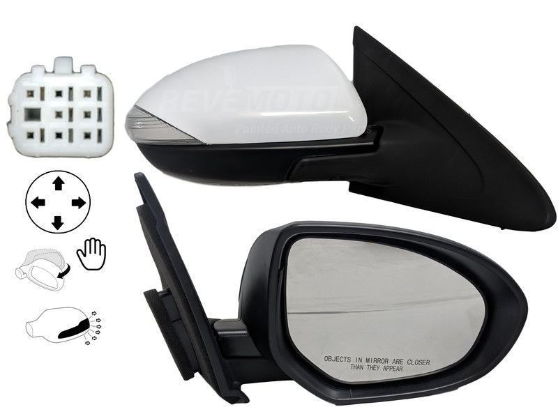 2010 Mazda Mazda 3 Passenger Side View Mirror, Heated, With Turn Signal, PaintedCrystal White Pearl (34K)