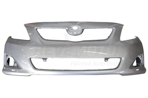 2009-2010 Toyota Corolla Front Bumper Painted With Spoiler Holes Painted Classic Silver Metallic (1F7) 5211902989 