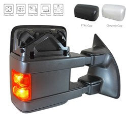 2010 Ford F250 Passenger Side Power Door Mirror (Heated; Dual Glass; w/o Memory; w/ Turn Signal; w/ Side Marker Light;  Tow Type; Power; Power Telescoping; Power Fold) FO1321491
