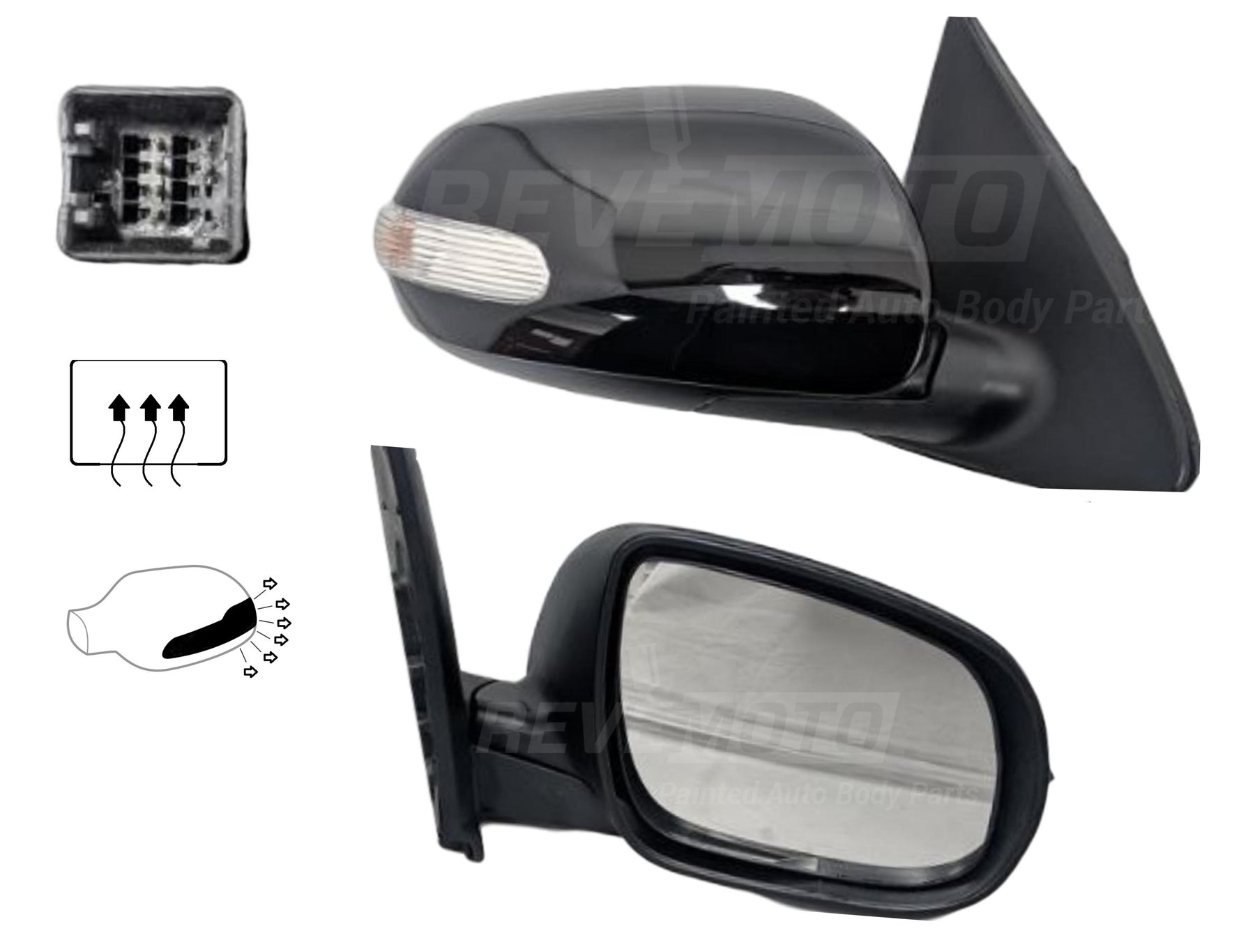 2010 Kia Forte Passenger Side View Mirror Sedan; Heated; w- Turn Signal Light Painted Ebony Black (EB)_876061M000