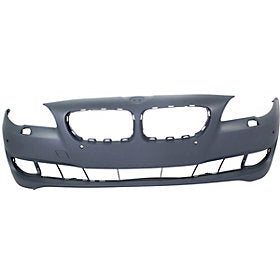 2011-2013 BMW 5Series Front Bumper; w/o M-Pkg; Sedan; w/ Park Assist Sensor Holes; w/ Side View Camera; BM1000240; 51117285965