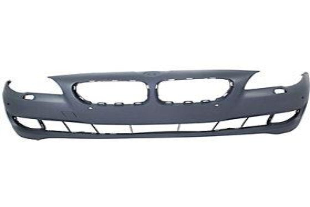 2011-2013 BMW 5Series Front Bumper; w/o M-Pkg; Sedan; w/ Park Assist Sensor Holes; w/ Side View Camera; BM1000240; 51117285965