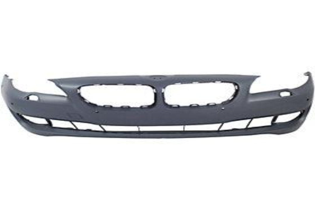 2011-2013 BMW 5Series Front Bumper; w/o M-Pkg; Sedan; w/ Park Assist Sensor Holes; w/o Side View Camera; BM1000241; 51117285964