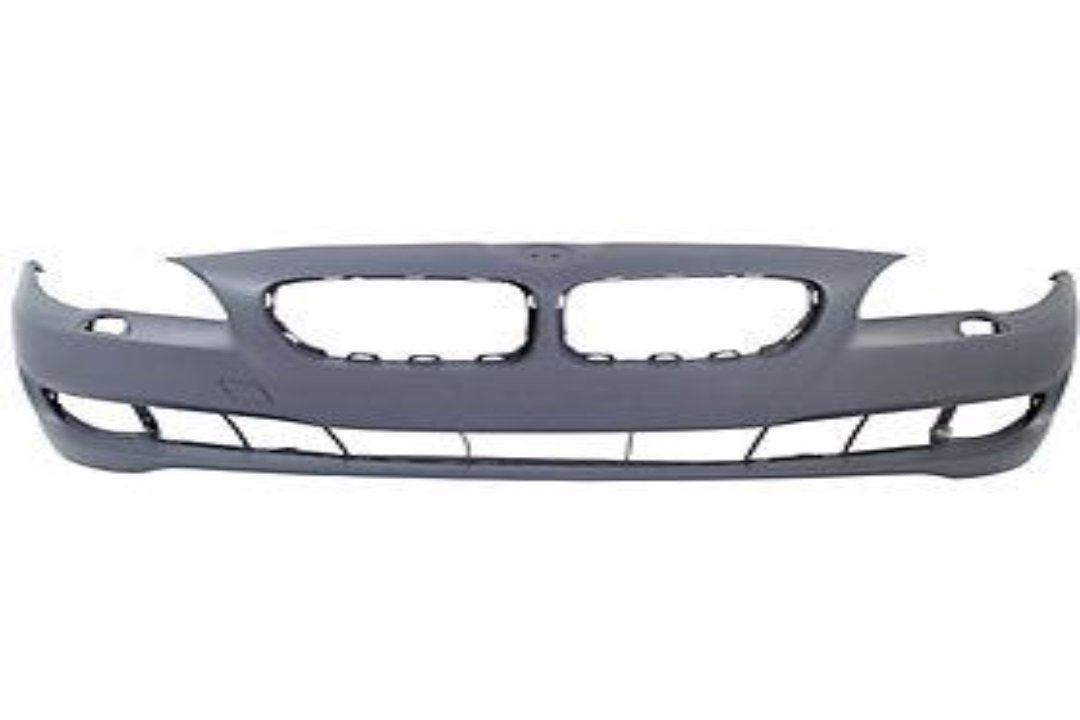 2011-2013 BMW 5Series Front Bumper; w/o M-Pkg; Sedan; w/o Park Assist Sensor Holes; w/o Side View Camera; BM1000243; 51117285963