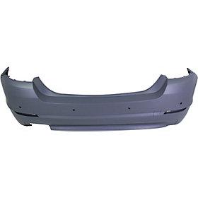 2011-2013 BMW 5Series Rear Bumper; w/o M-Pkg; Sedan; w/ Park Assist Sensor Holes; LH Exhaust Cutout; No Lower Valance; BM1100248; 51127238522