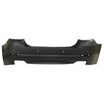 2011-2013 BMW 5Series Rear Bumper; w/o M-Pkg; Sedan; w/ Park Assist Sensor Holes; LH and RH RECTANGULAR Exhaust Holes; No Lower Valance; BM1100246; 51127238520