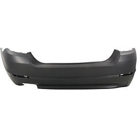 2011-2013 BMW 5Series Rear Bumper; w/o M-Pkg; Sedan; w/o Park Assist Sensor Holes; LH Exhaust Cutout; No Lower Valance; BM1100247; 51127238521