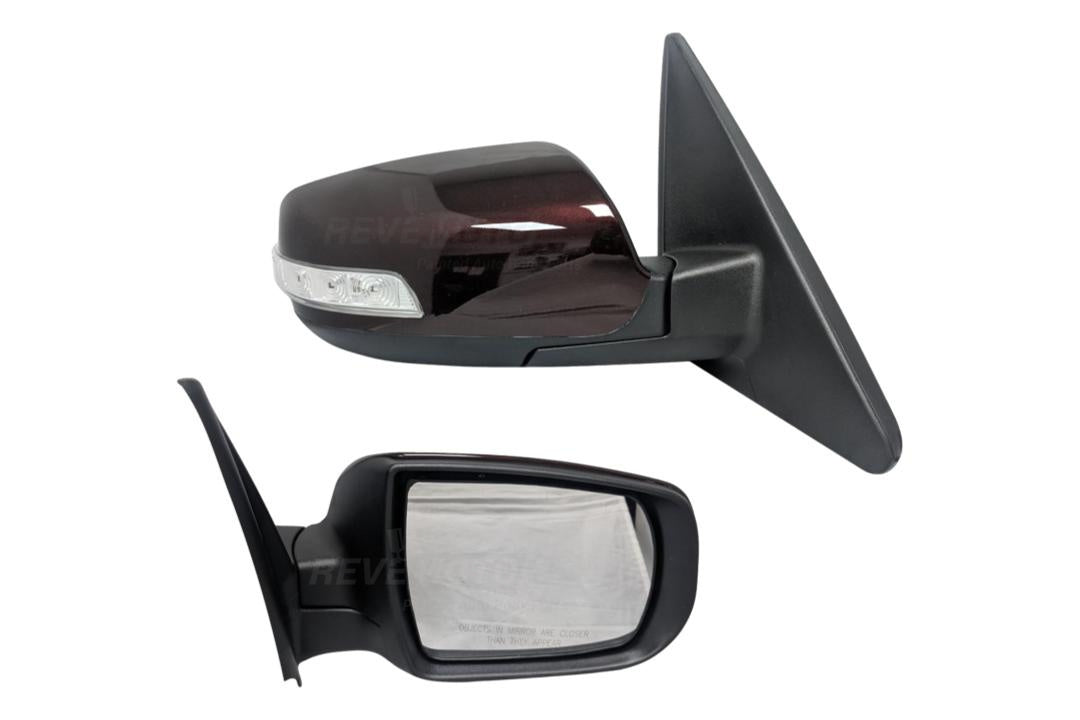 2011-2015 Kia Sorento Side View Mirror Painted Dark Cherry Metallic (IR) / Left, Driver-side / (LX/EX) WITH: Power; Manual Folding; Heat; Turn Signal | WITHOUT: Memory; Blind Spot Dtctn 876101U050 KI1320146