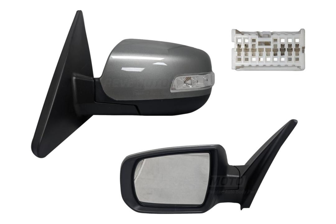 2011-2015 Kia Sorento Side View Mirror Painted Titanium Silver Metallic (IM) / Left, Driver-side / (LX/EX) WITH: Power; Manual Folding; Heat; Turn Signal | WITHOUT: Memory; Blind Spot Dtctn 876101U050 KI1320146