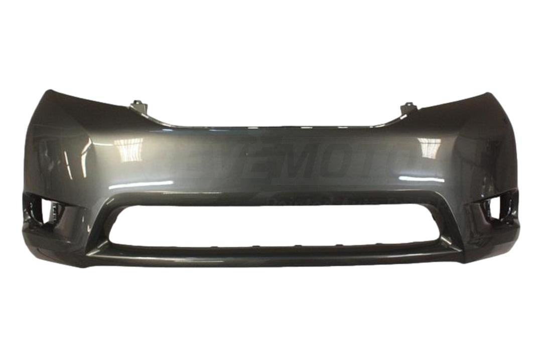 2011-2017 Toyota Sienna Front Bumper Painted Cypress Pearl 6T7 WITHOUT Park Assist Sensor Holes 5211908904 