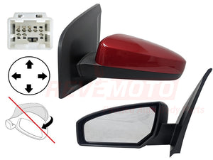 2009 Nissan Sentra Side View Mirror Painted Carmine Red Metallic (NAC), Power, Non-Folding, Non-Heated, Left, Driver-side 96302ET01E
