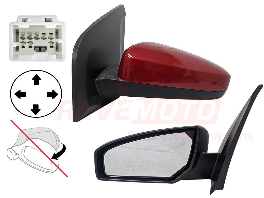 Passenger Side Right Power Mirror Assembly For 2007-2012 Nissan Sentra, Black