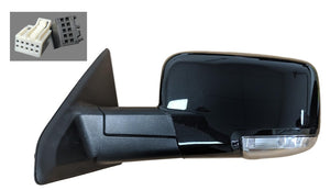 2011 Dodge Ram 1500 Driver Side View Mirror, Heated With Signal Lamp, Painted Brilliant Black Pearl (AXR, PXR)_ 1QL211XRAF