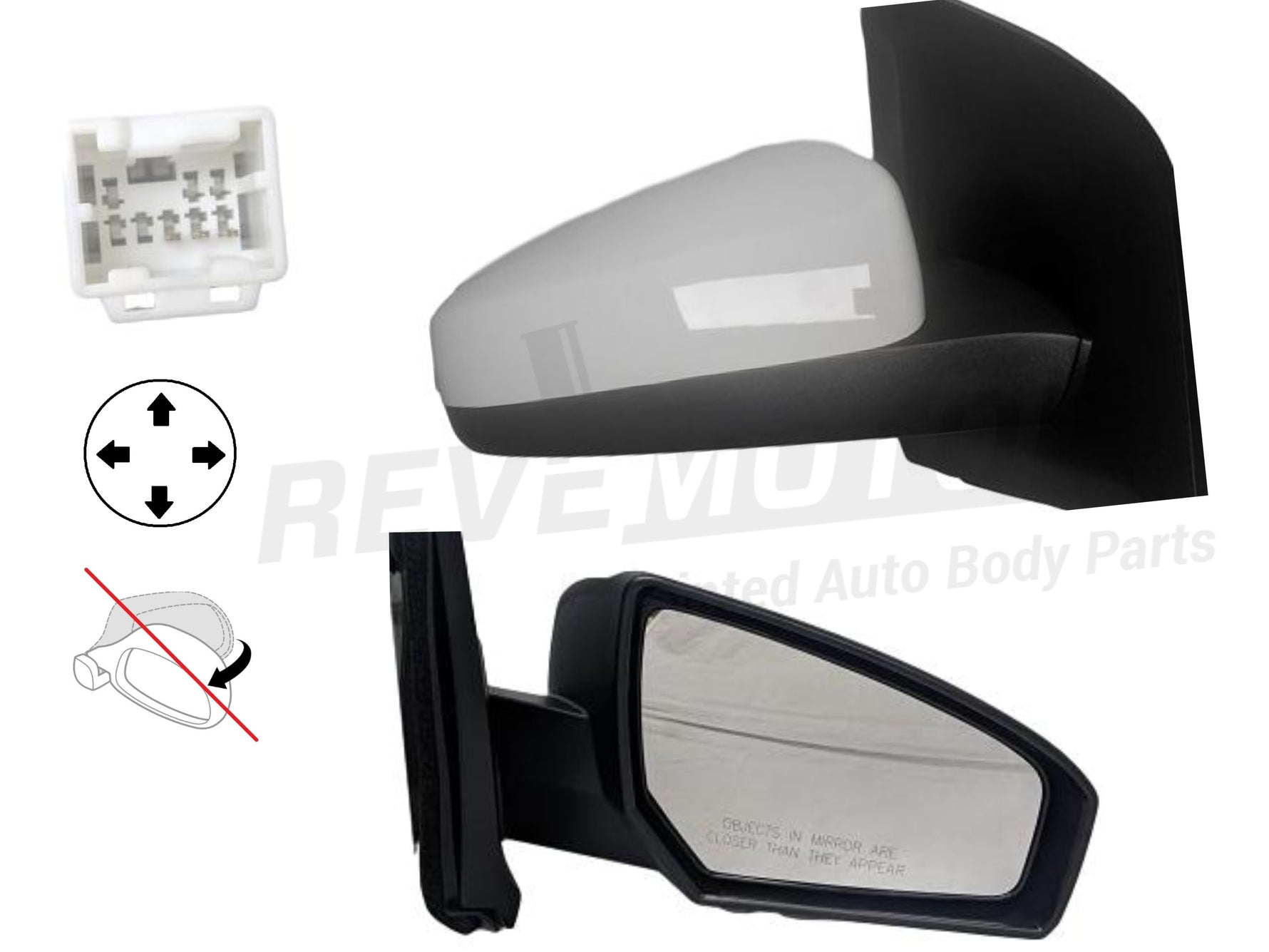 2011 Nissan Sentra Passenger Side View Mirror, Power, Non-Folding, Non-Heated Painted Visual Pearl (QAC)_96301ET01E