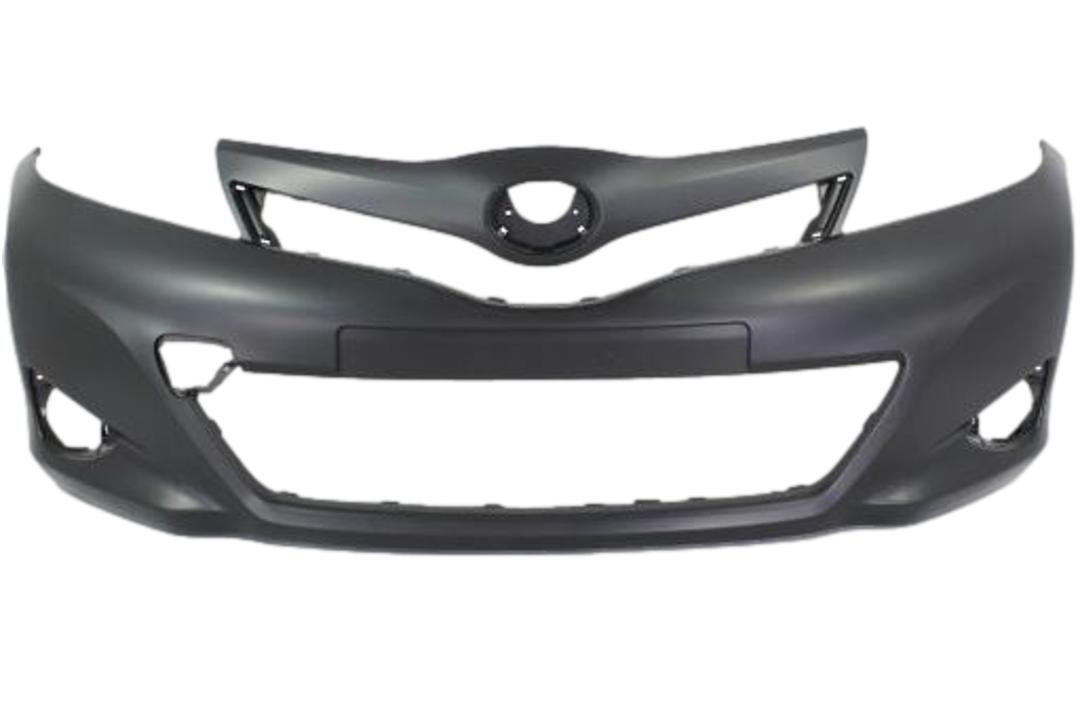 2012-2014 Toyota Yaris Front Bumper Painted Classic Silver Metallic (1F7) WITHOUT Sport Bumper CE/L/LE Models 5211952965
