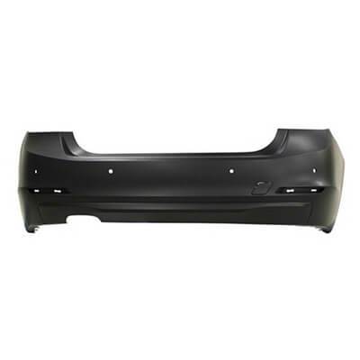2013 BMW 3-Series : Rear Bumper Painted (Sedan | WITHOUT: Park Assist Sensor Holes, Molding Holes)