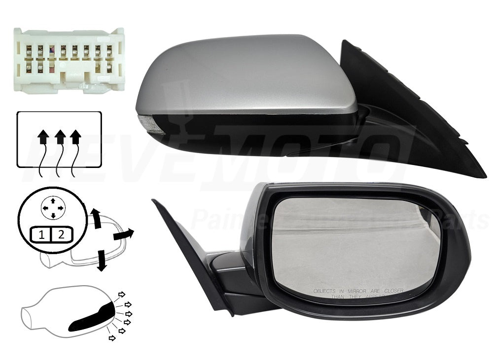 2014 Acura TSX Passenger Side View Mirror Painted, Alabaster Silver Metallic (NH700M, NH700M-4), Sdn_Wgn, Heated, w_ Memory and Signal Light_ 76200TL0315ZD