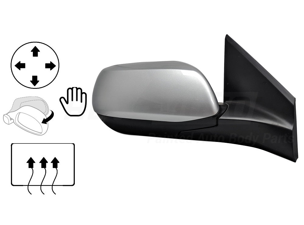 2014 Honda CR-V Passenger Side View Mirror EX-L Power ManualFolding Heated PaintedAlabasterSilverMetallic NH700M 76208T0AA21 