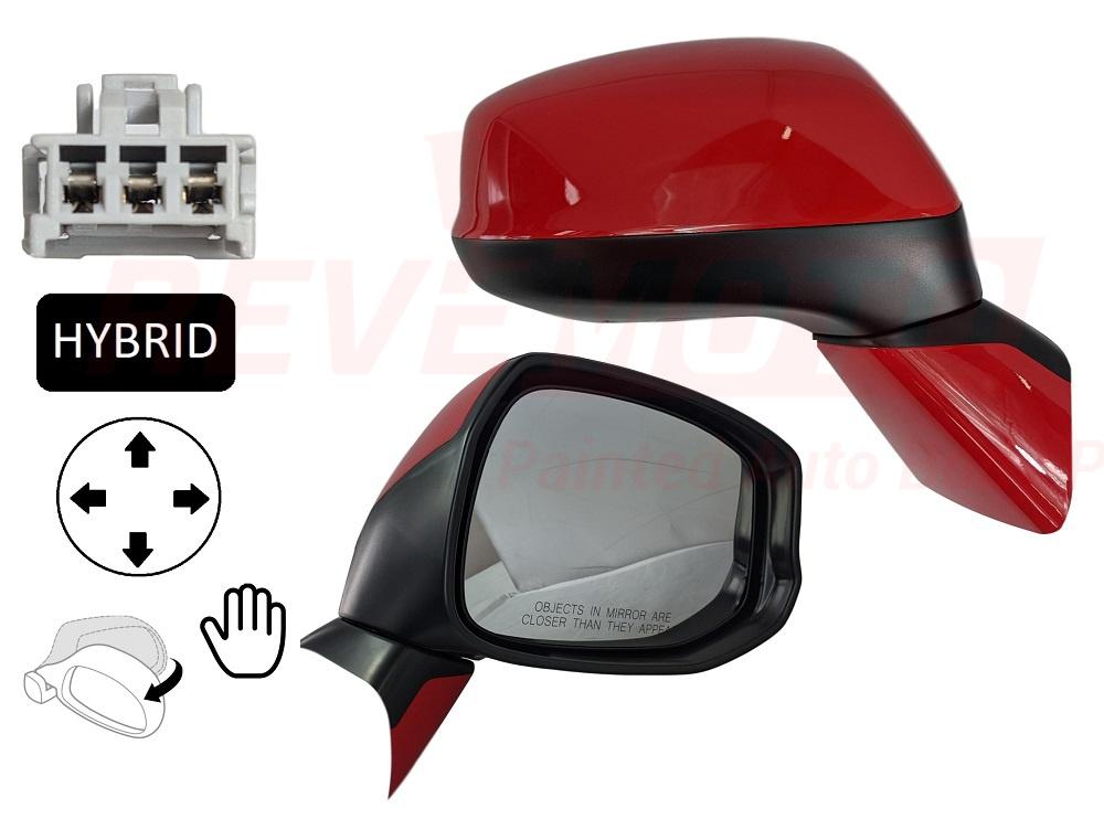 2012 Honda Civic Painted Side View Mirror Rallye Red R513_Coupe_Sedan_Hybrid_Power_Manual Foldng Non-Heated Right Passenger Side 76208TR0A01
