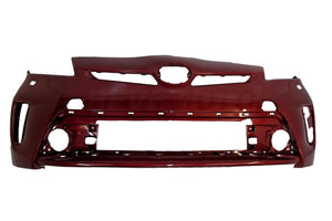 2012-2015 Toyota Prius Front Bumper Painted WITH Head LED Lamps,Head Light Washer Holes, Barcelona Red Mica (3R3) 5211947935