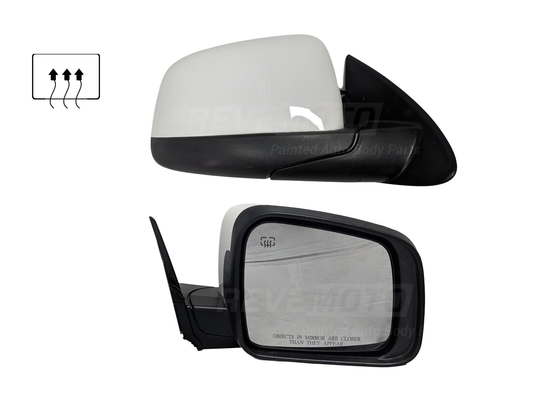 2012 Dodge Durango Passenger Side View Mirror; Heated; wo Signal Light; wo Memory; wo BSD; Manual Folding PaintedStone White (PW1)_5SH42AXRAB