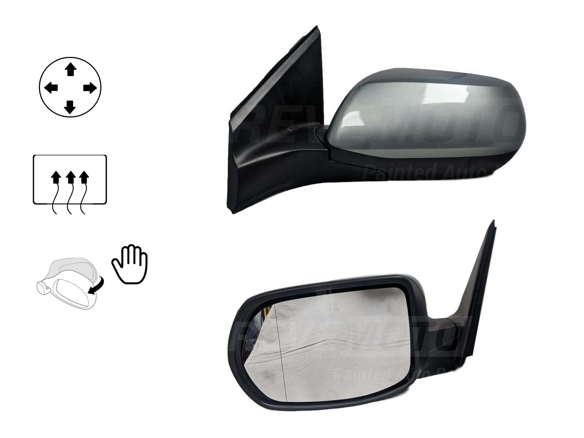 2013 Honda CRV Driver Side View Mirror EX-L Power Manual Folding Without Signal Lamp Heated Painted Opal Sage Metallic G532M 76258T0AA21