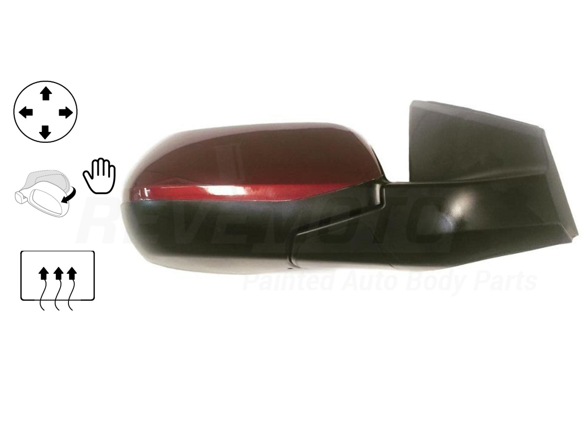 2012 Honda CRV Passenger Side View Mirror EX L Power Manual Folding Heated Painted Basque Red Pearl II R548P 76208T0AA21 