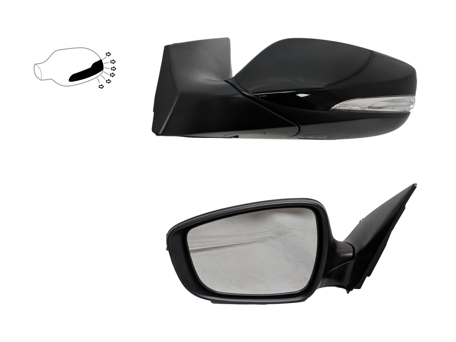 2012 Hyundai Elantra Driver-Side Mirror Painted Korean Built With Turn Signal Black Noir Pear (NKA) 876103X150