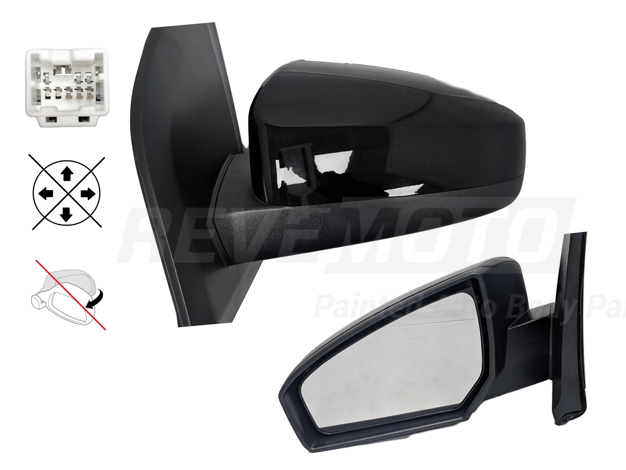 2012 Nissan Sentra Driver Side View Mirror, Manual Remote, Non-Folding, Non-Heated Painted Black Obsidian (KH3)_96302ET00E