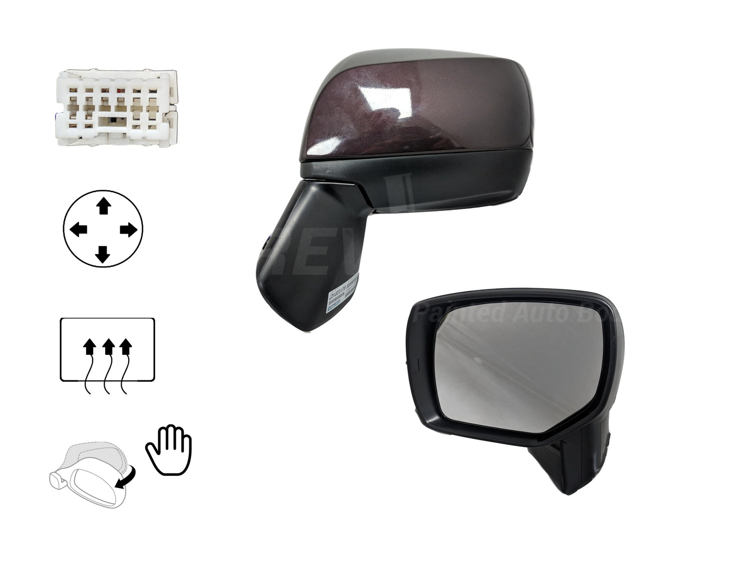 2012 Subaru Impreza Driver Side View Mirror, Power, Heated, Manual Folding, Without Signal Lamp, PaintedDeep Cherry Pearl (G3U) 91036FJ210