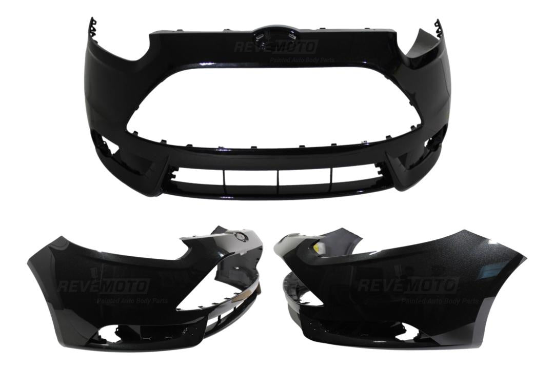 2013-2014 Ford Focus Front Bumper Painted (For ST Hatchback Models) Tuxedo Black Metallic (UH) ReveMoto Painted Auto Parts Replacement |CM5Z17D957BBPTM