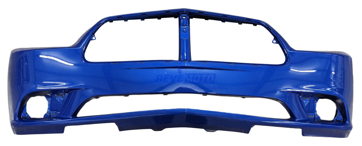 2013 Dodge Charger Front Bumper Painted Daytona Blue Pearl (PB6), Except SRT-8 Models, Without Adaptive Cruise Control_68092596AA - ReveMoto