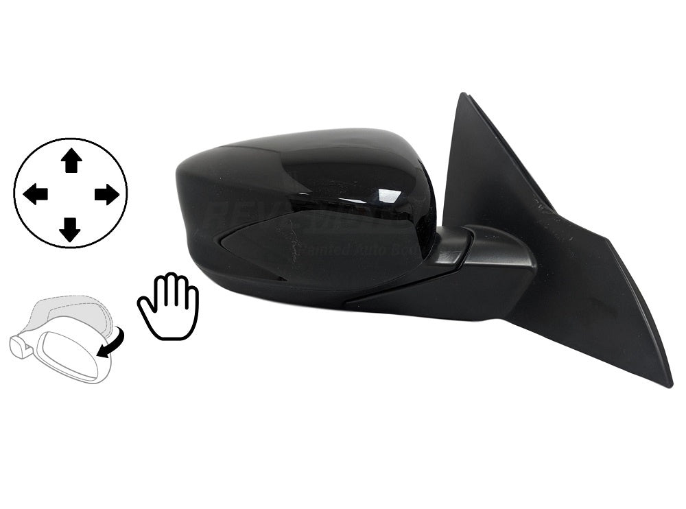 2014 Honda Accord Painted Passenger Side View Mirror Crystal Black Pearl (NH731P), Sedan, Power, Manual Folding, Non-Heated, w_o Signal Light, w_o Camera_76208T2FA11