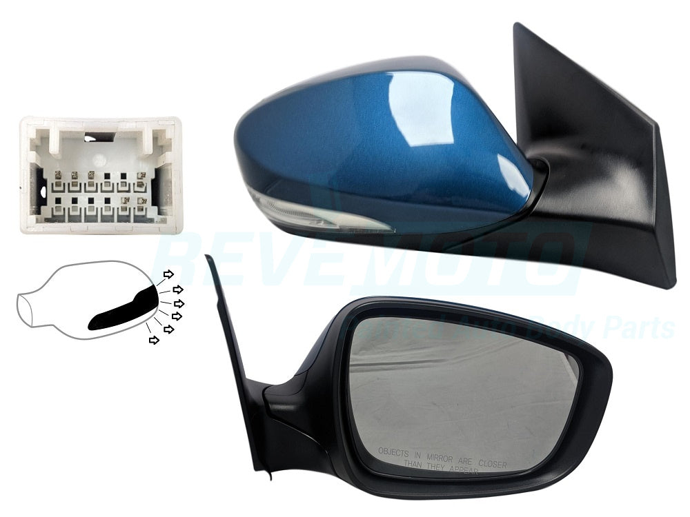 2013 Hyundai Elantra, OEM Side View Mirror, Korean Built with Signal Lamp (P
