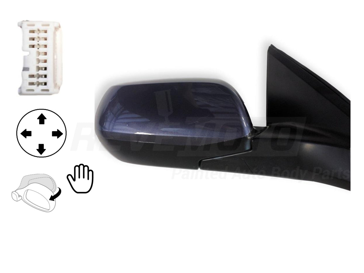 2013 Honda CRV Passenger Side View Mirror EX Power Manual Folding Non-Heated Painted Twilight Blue Metallic B570M 76208T0AA11