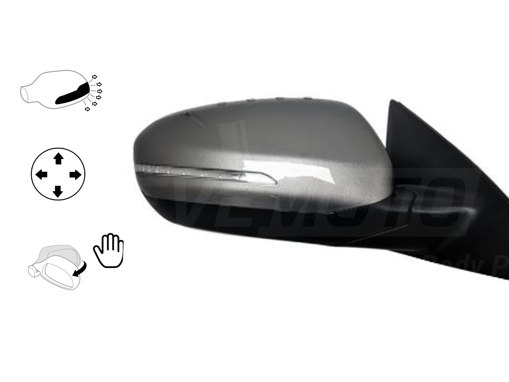 2013 Kia Optima Driver Side View Mirror, Non-Heated, With Signal Light, Power, Manual Folding