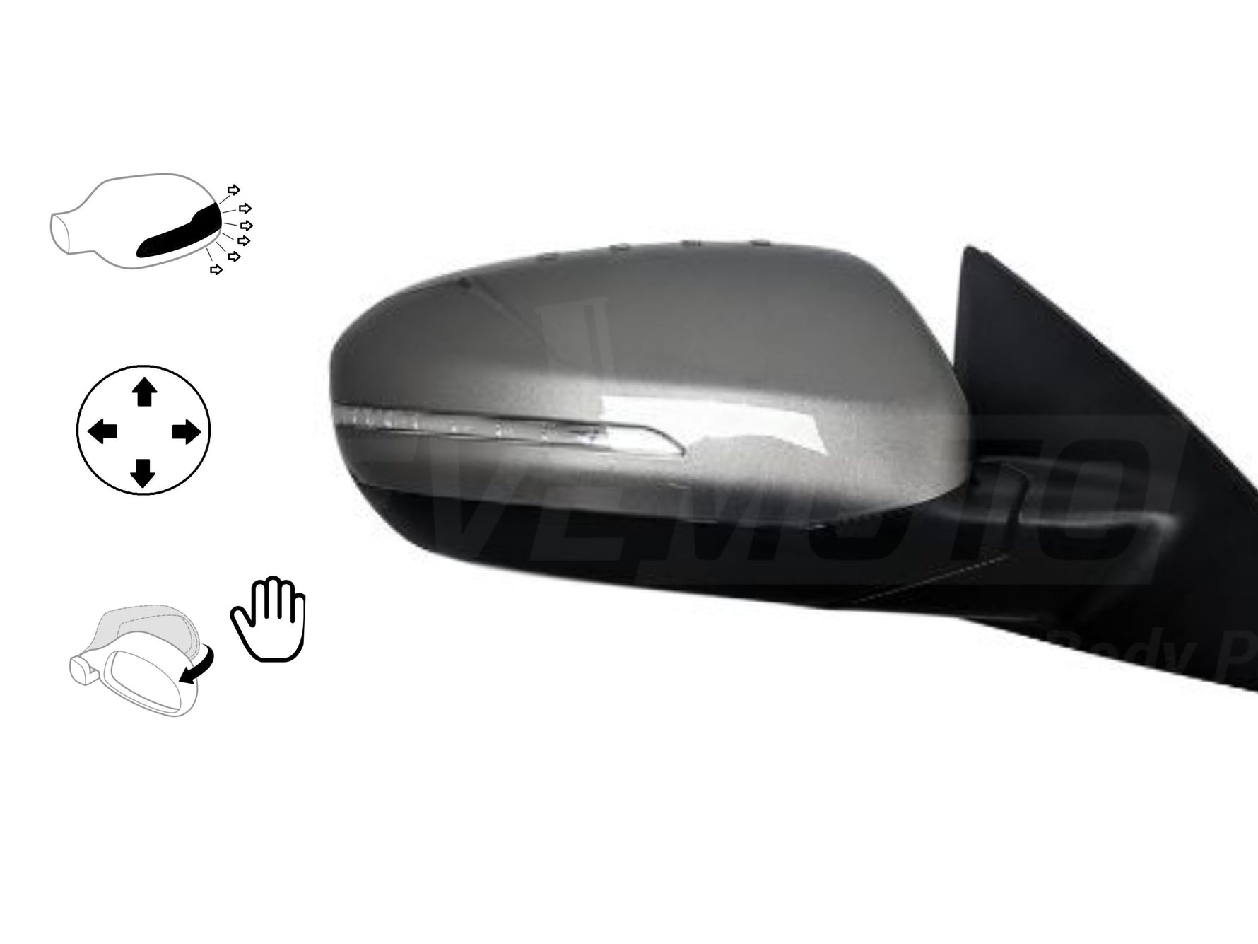 2013 Kia Optima Passenger Side View Mirror Heated With Signal Lamp Power Folding Except Hybrid Painted Titanium Silver Metallic IM