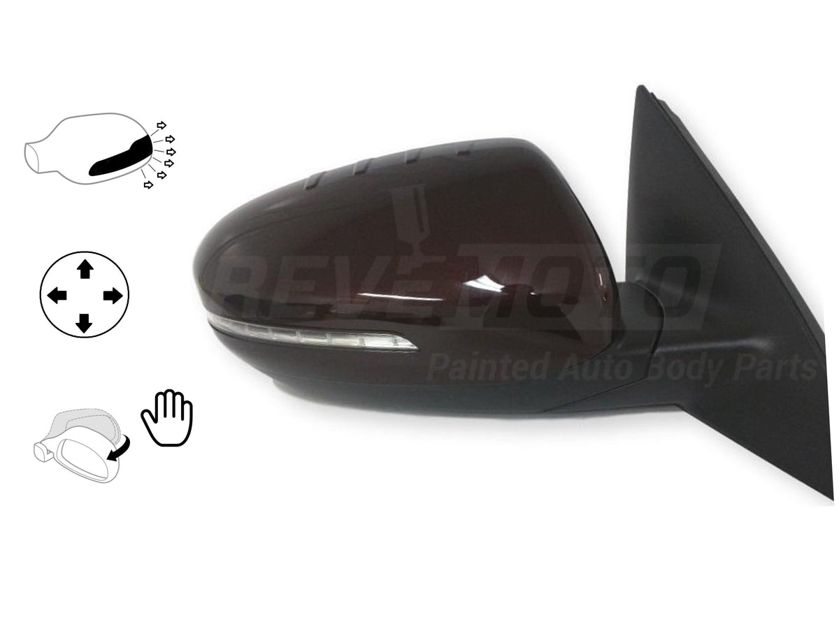 2013 Kia Optima Passenger-side Korean Built Non-Heated w Signal Light Power Manual Folding Painted Dark Cherry Metallic IR