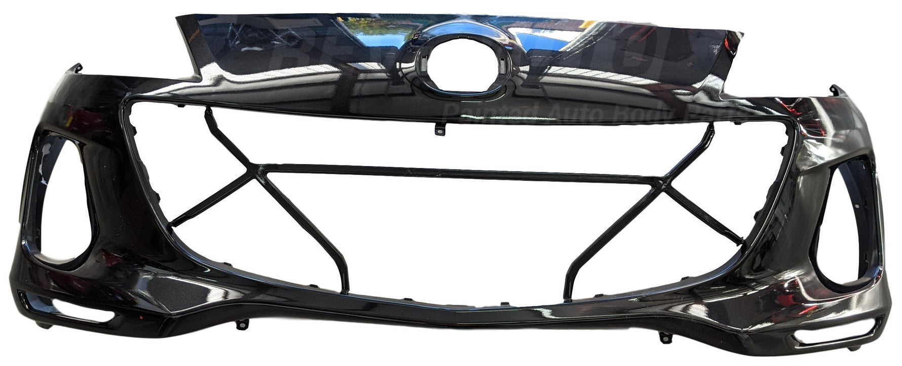 2013 Mazda 3 Front Bumper Cover Painted, Black Mica (16W), Hatchback, Also fits Sedan, 2.0L_2.5L Eng_BGV450031EBB