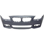 2014-2016 BMW 5Series Front Bumper; w/ M-Pkg; Sedan/Hybrid; w/ Park Assist Sensor Holes; w/o Side View Camera; BM1000312; 51118058996