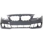 2014-2016 BMW 5Series Front Bumper; w/o M-Pkg; Sedan; w/ Park Assist Sensor Holes; w/ Side View Camera; BM1000310; 51117332681
