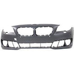 2014-2016 BMW 5Series Front Bumper; w/o M-Pkg; Sedan; w/ Park Assist Sensor Holes; w/ Side View Camera; BM1000310; 51117332681