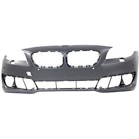 2014-2016 BMW 5Series Front Bumper; w/o M-Pkg; Sedan; w/ Park Assist Sensor Holes; w/ Side View Camera; BM1000310; 51117332681