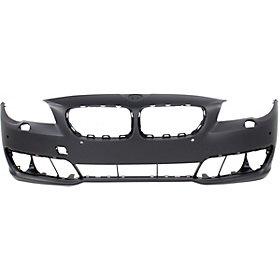 2014-2016 BMW 5Series Front Bumper; w/o M-Pkg; Sedan; w/ Park Assist Sensor Holes; w/o Side View Camera; BM1000309; 51117332680