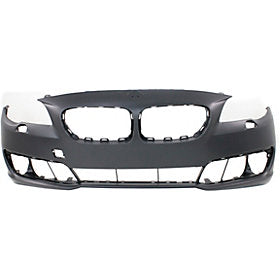2014-2016 BMW 5Series Front Bumper; w/o M-Pkg; Sedan; w/o Park Assist Sensor Holes; w/o Side View Camera; BM1000308; 51117332679